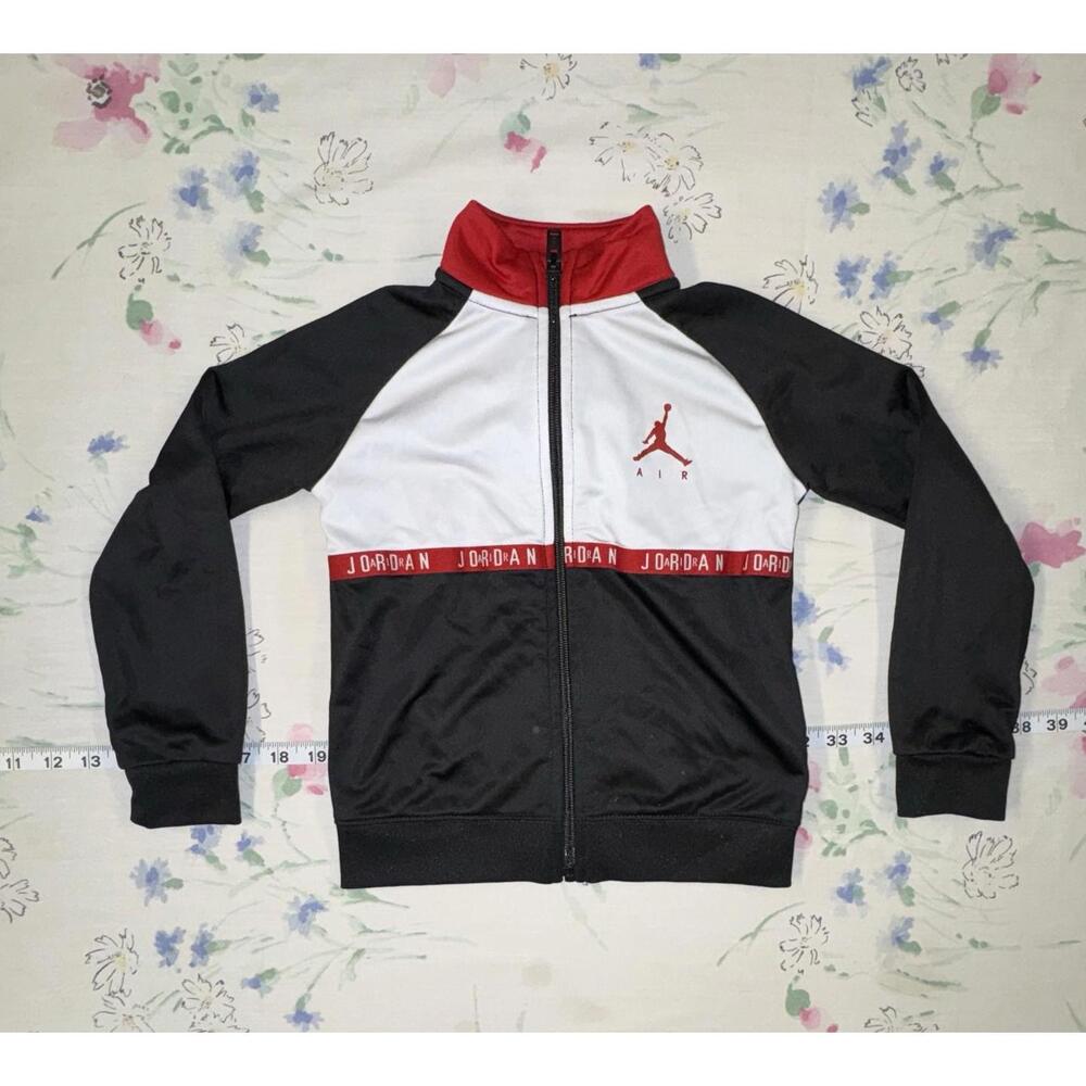 Air Jordan Youth 3-4 Track‎ Jacket Full Zip Black White Red Jumpman